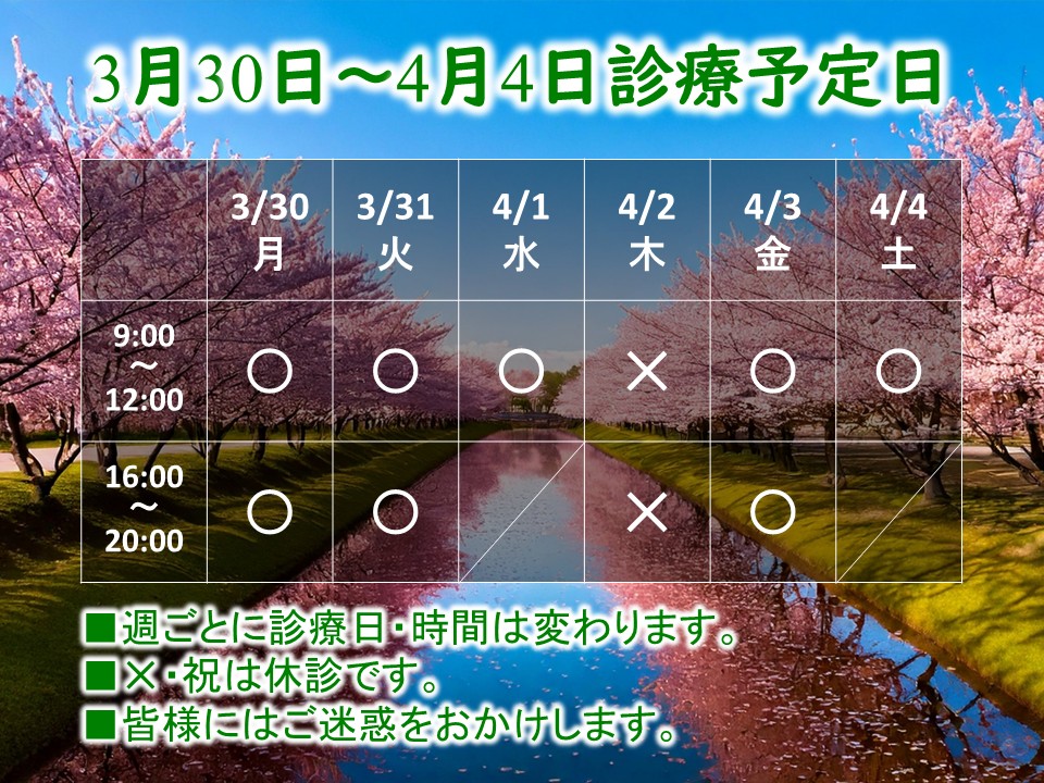3月30日-4月4日