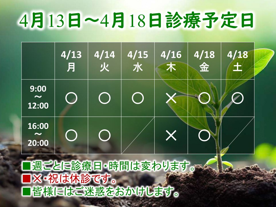 4月13日-4月18日 4月13日-4月18日
